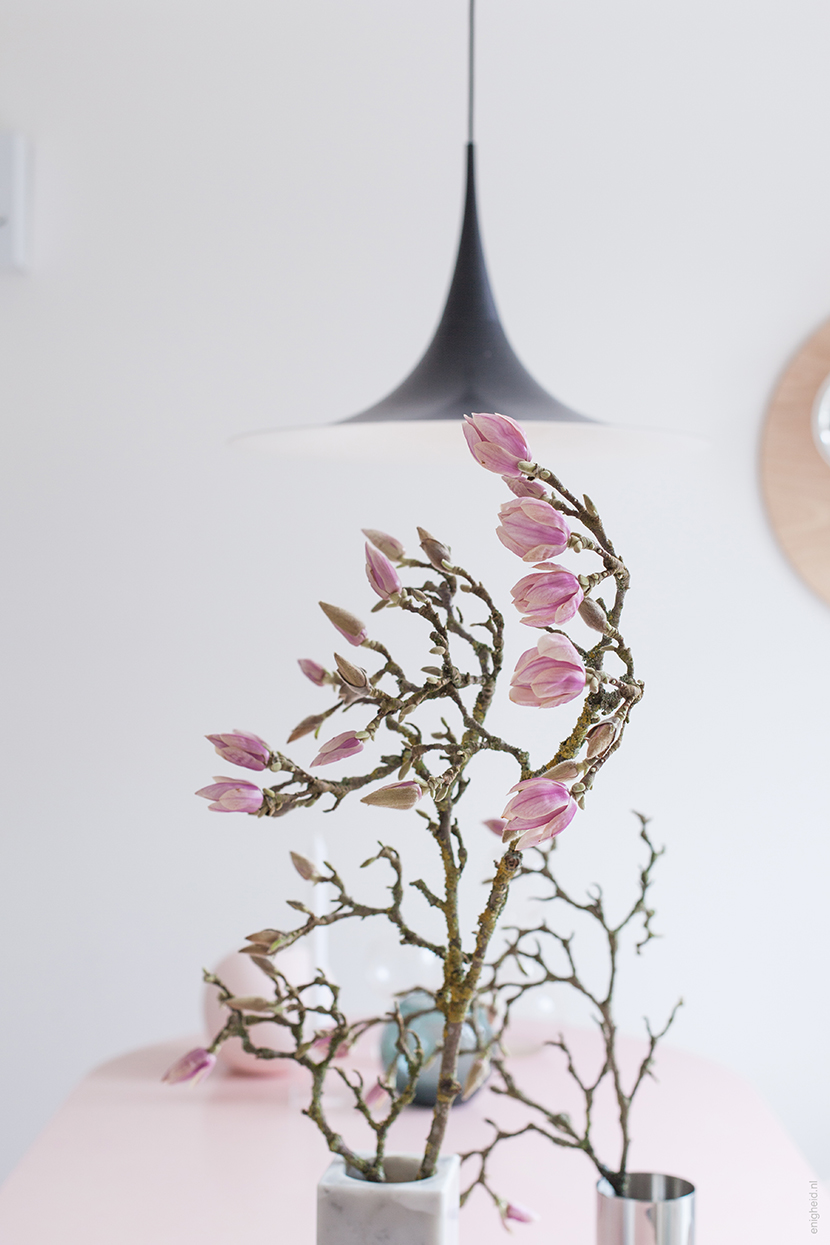 Magnolia branches in tactile vase by Menu designs | Enigheid