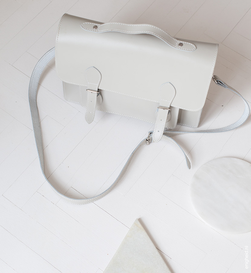 Vintage marble grey leather bag| Enigheid