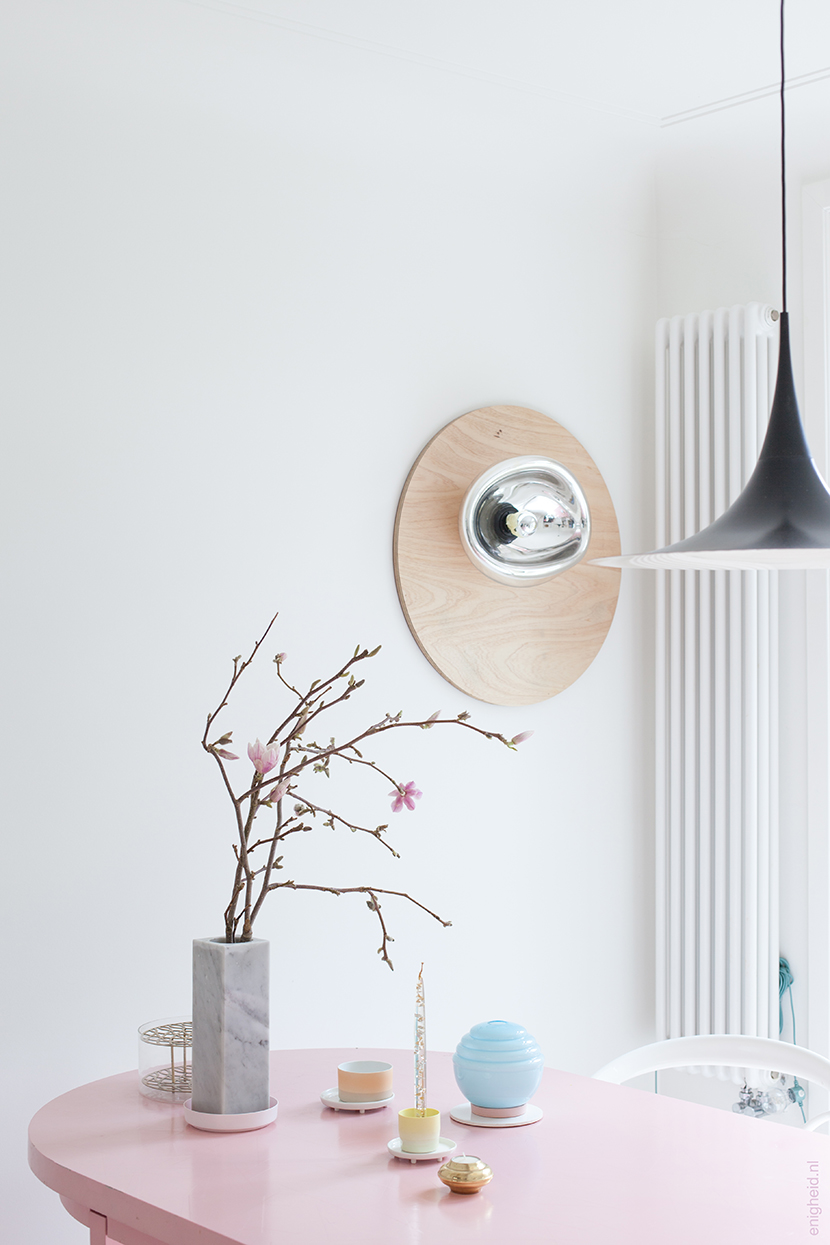 Lamp by Alex de Witte, pastel ceramics, magnolia | Enigheid