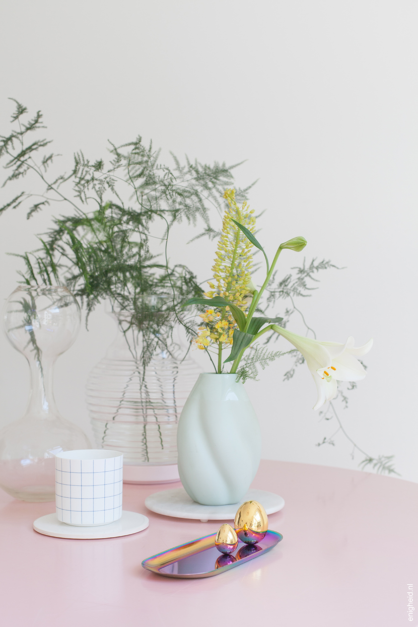 Easter, golden eggs, Tixotropy vase Carola Zee, Hay, Ikea PS, &Klevering | Enigheid