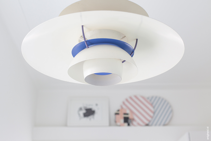 PH5 Poulsen lamp, Zilverblauw tray | Enigheid